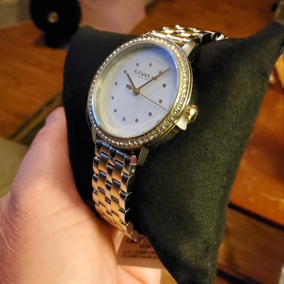 COACH 32MM BRACELET WATCH TWO-TONE STAINLESS STEEL & GOLD TONE "RAYDEN" - Picture 6 of 8